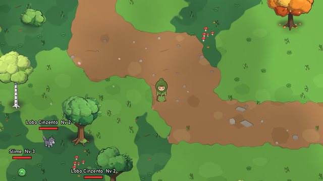 Bosque do Riacho com lobos e slimes